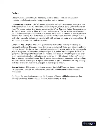 Solution Manual for Academic Vocabulary: Academic Words, 6th Edition - Page 4 preview image