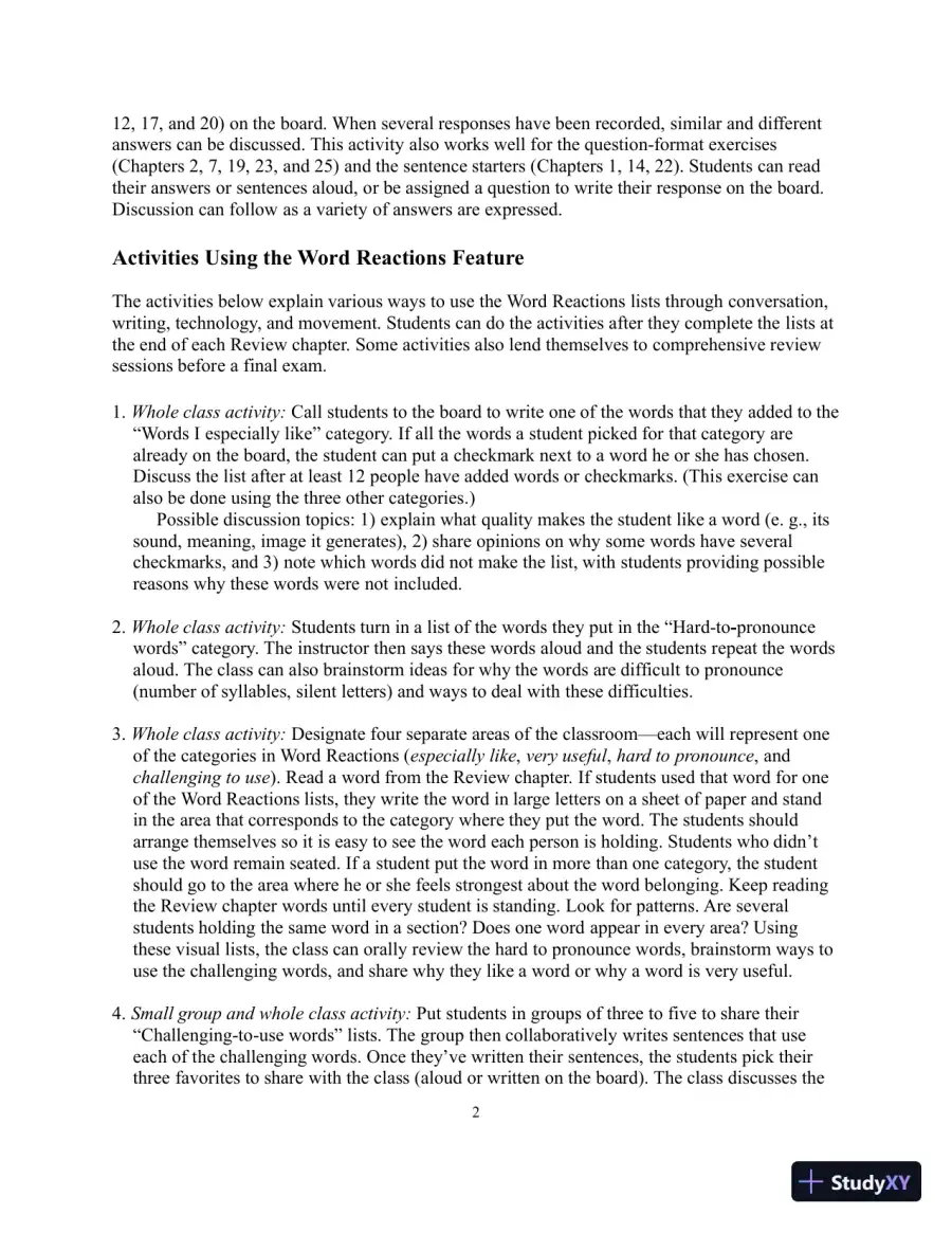 Solution Manual for Academic Vocabulary: Academic Words, 6th Edition, page 6