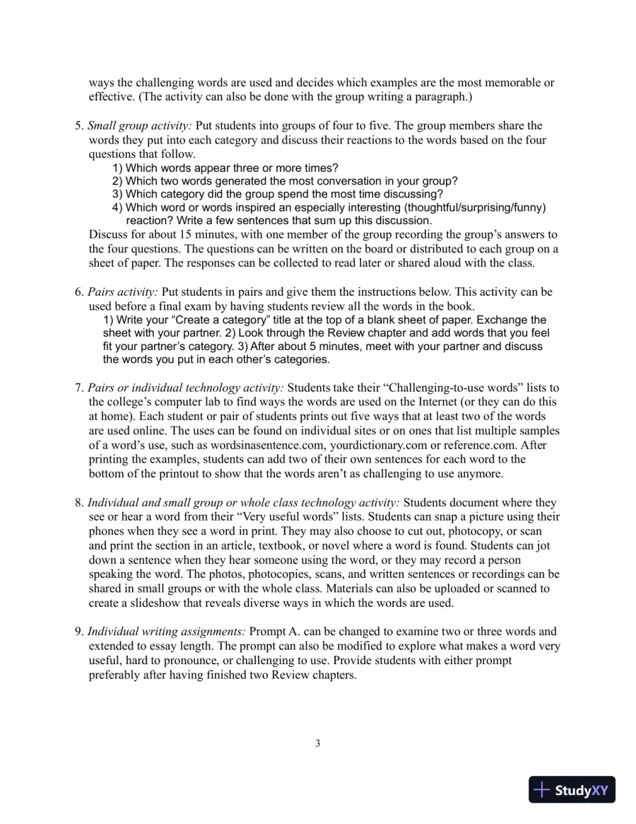 Solution Manual for Academic Vocabulary: Academic Words, 6th Edition, page 7