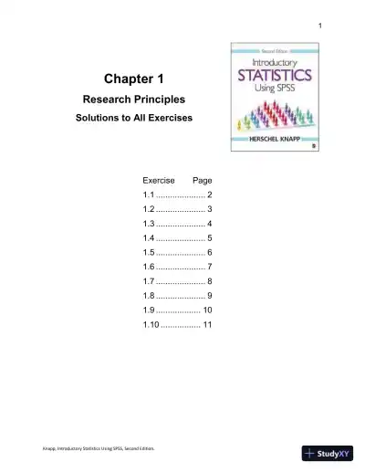 Introductory Statistics Using SPSS , Second Edition Solution Manual - Page 1 preview image