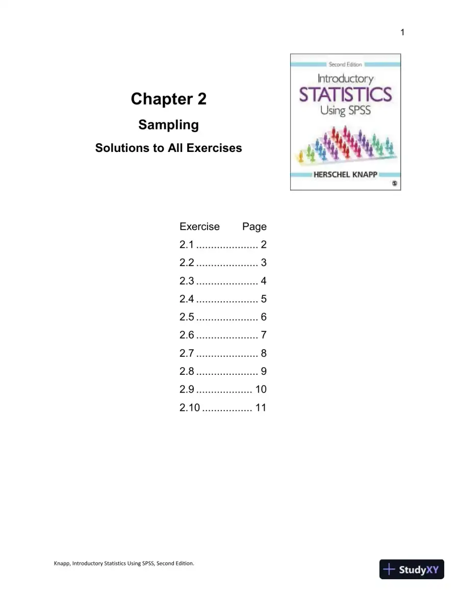 Introductory Statistics Using SPSS , Second Edition Solution Manual, page 13