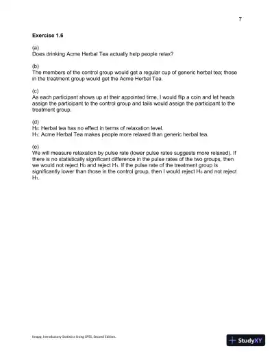 Introductory Statistics Using SPSS , Second Edition Solution Manual - Page 8 preview image