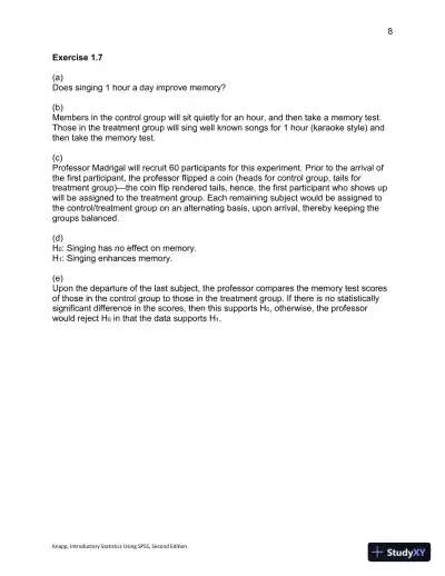 Introductory Statistics Using SPSS , Second Edition Solution Manual - Page 9 preview image