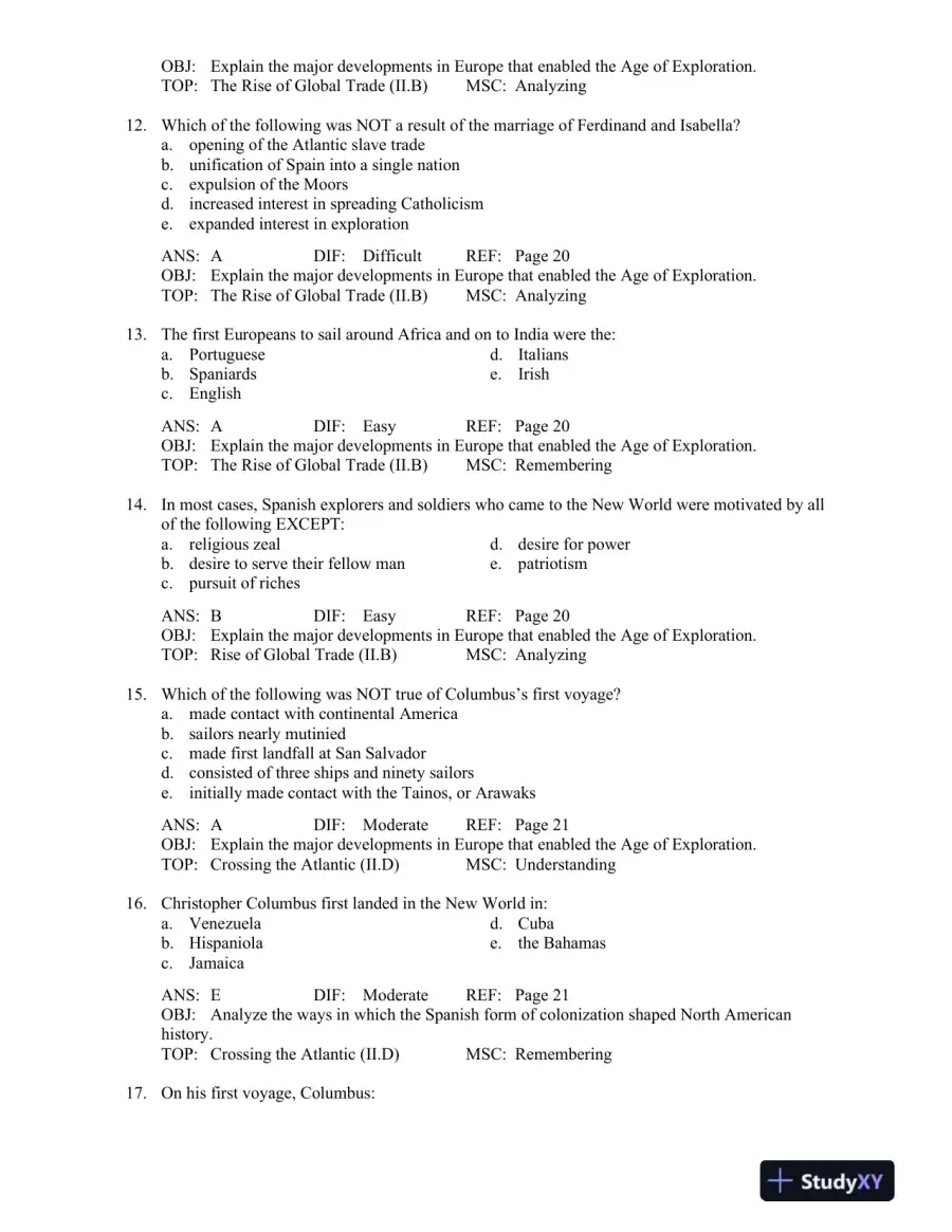 America: A Narrative History (Vol. 1) Tenth Edition Test Bank, page 6