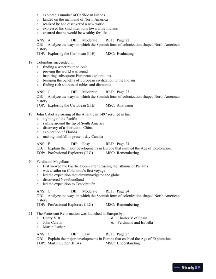 America: A Narrative History (Vol. 1) Tenth Edition Test Bank, page 7