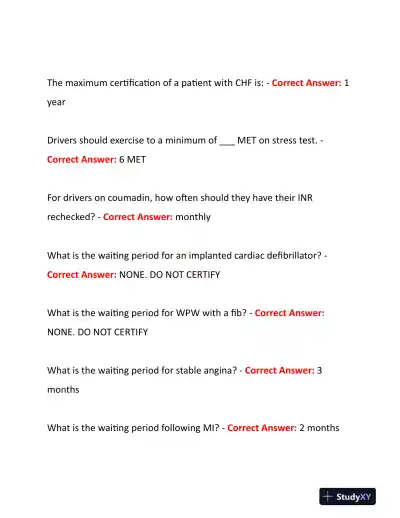 2023 NRCME Pharmacology Study Guide With Answers (86 Solved Questions) - Page 4 preview image