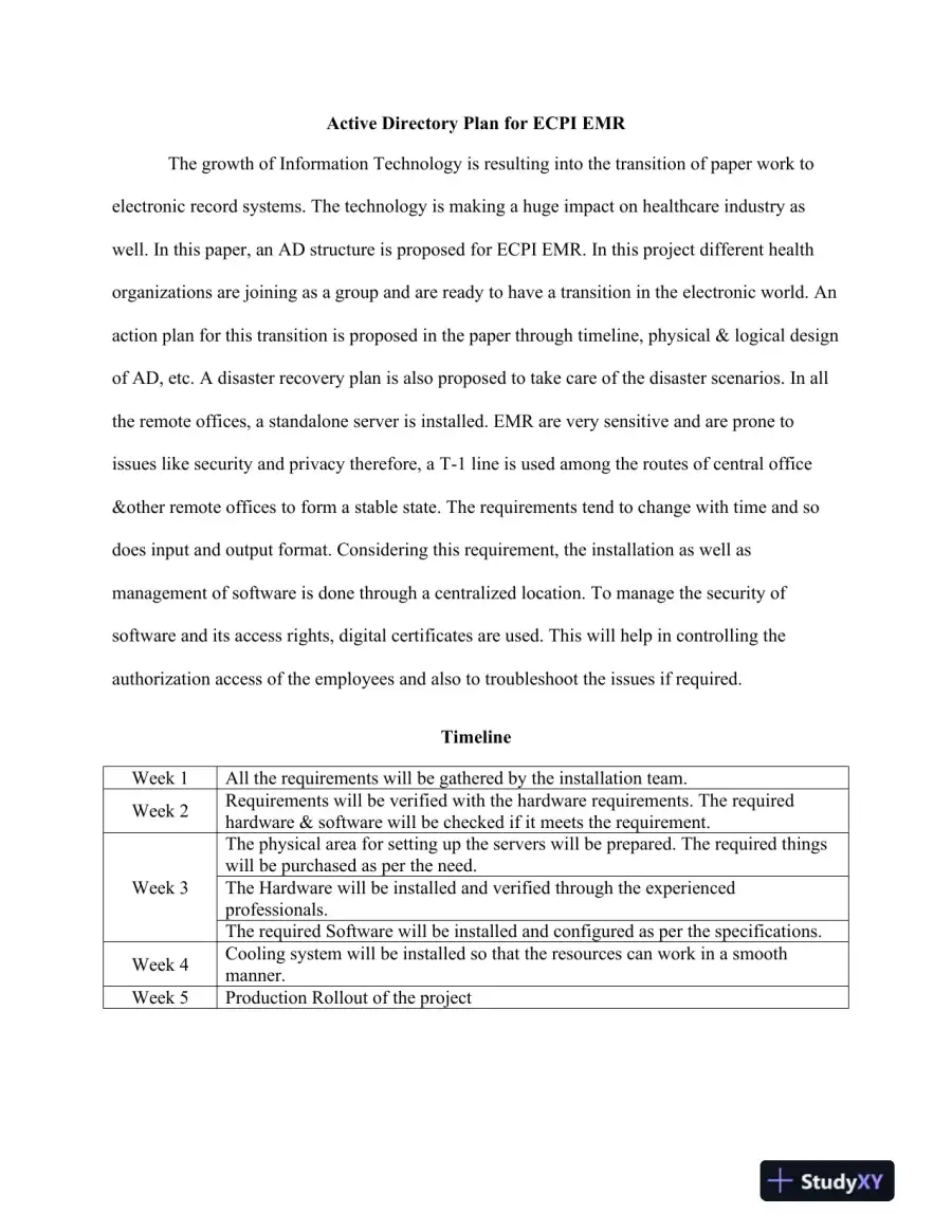 Active Directory Proposal Plan, page 3