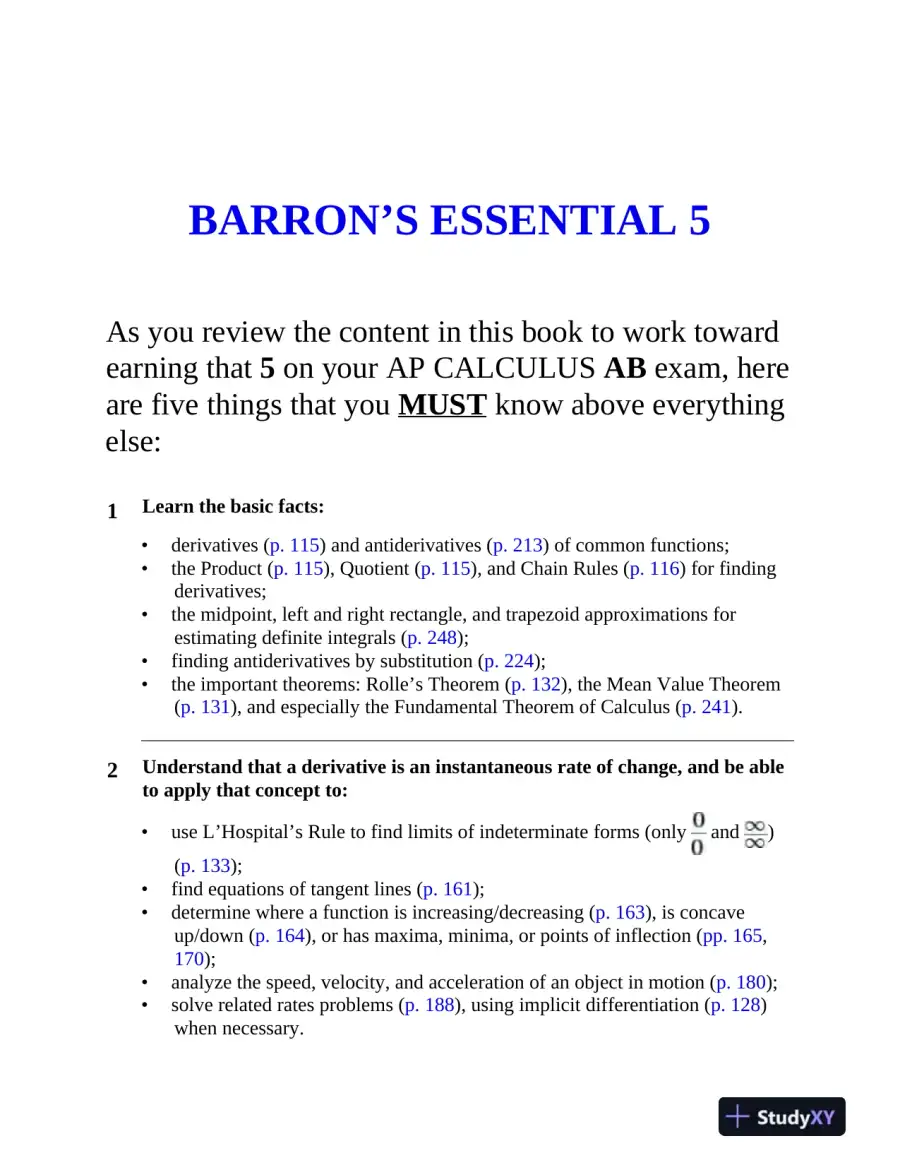 AP Calculus Premium, 2024: 12 Practice Tests + Comprehensive Review (2024), page 14
