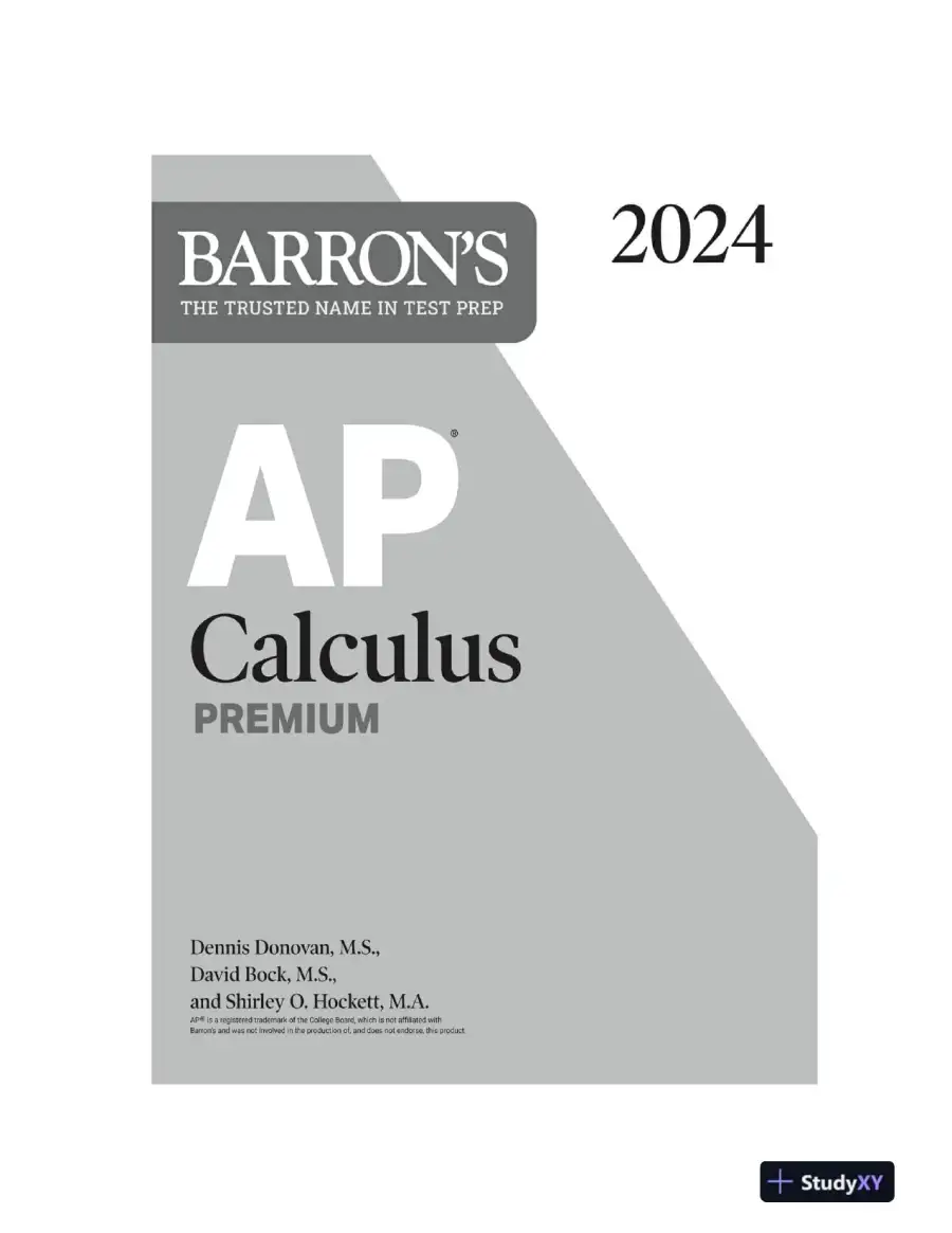 AP Calculus Premium, 2024: 12 Practice Tests + Comprehensive Review (2024), page 3