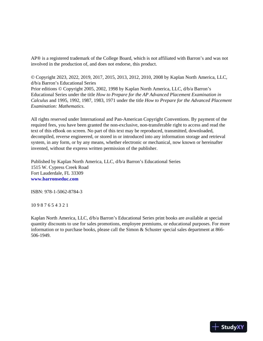 AP Calculus Premium, 2024: 12 Practice Tests + Comprehensive Review (2024), page 5