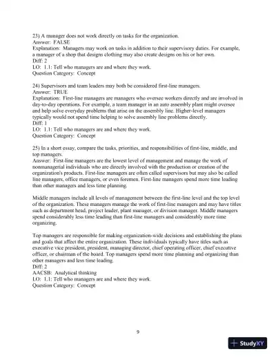 Test Bank for Fundamentals Of Management, 11rth Edition - Page 10 preview image