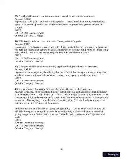 Test Bank for Fundamentals Of Management, 11rth Edition - Page 15 preview image