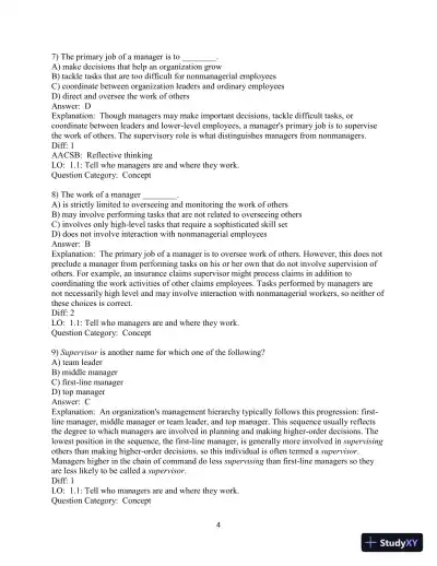 Test Bank for Fundamentals Of Management, 11rth Edition - Page 5 preview image