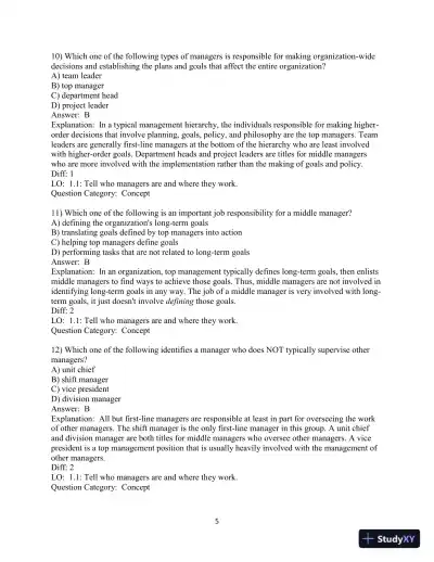 Test Bank for Fundamentals Of Management, 11rth Edition - Page 6 preview image