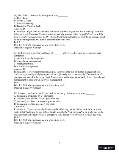 Test Bank for Fundamentals Of Management, 11rth Edition - Page 8 preview image