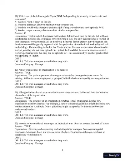 Test Bank for Fundamentals Of Management, 11rth Edition - Page 9 preview image