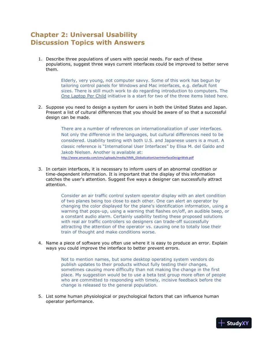 Solution Manual for Designing the User Interface: Strategies for Effective Human-Computer Interaction, 6th Edition, page 4