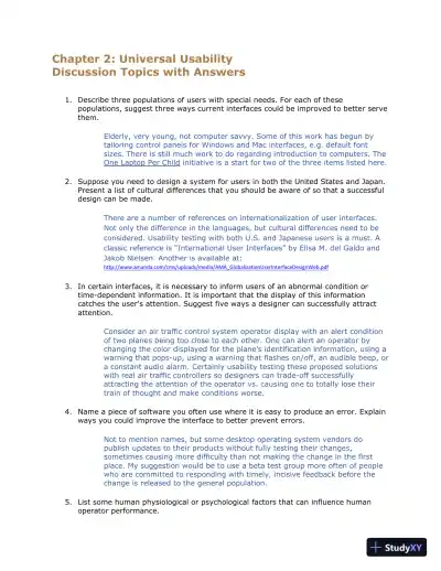 Solution Manual for Designing the User Interface: Strategies for Effective Human-Computer Interaction, 6th Edition - Page 4 preview image