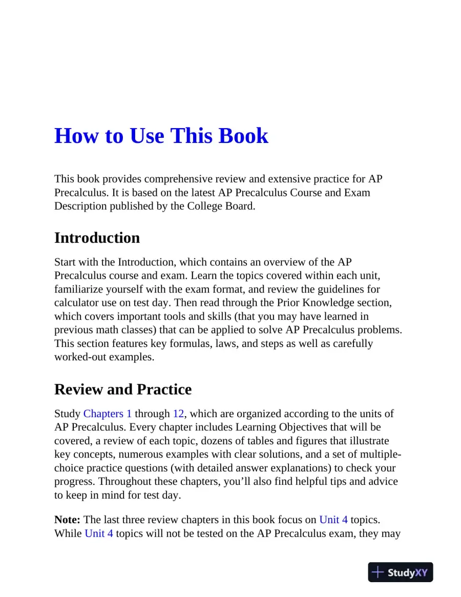 AP Precalculus Premium, 2025: 3 Practice Tests + Comprehensive Review (2025), page 12