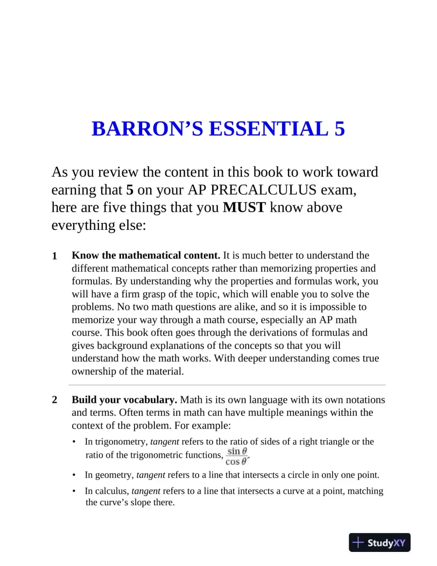 AP Precalculus Premium, 2025: 3 Practice Tests + Comprehensive Review (2025), page 15