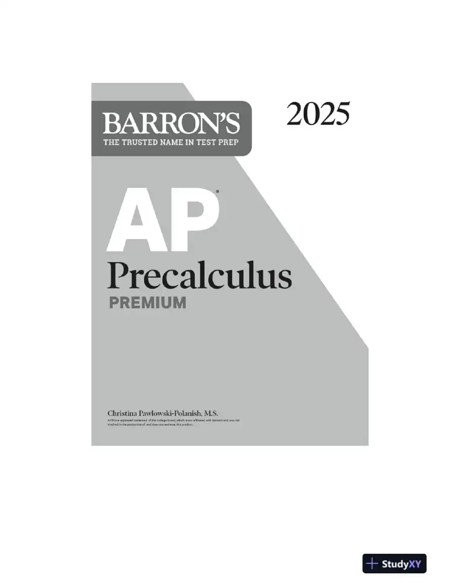 AP Precalculus Premium, 2025: 3 Practice Tests + Comprehensive Review (2025), page 3