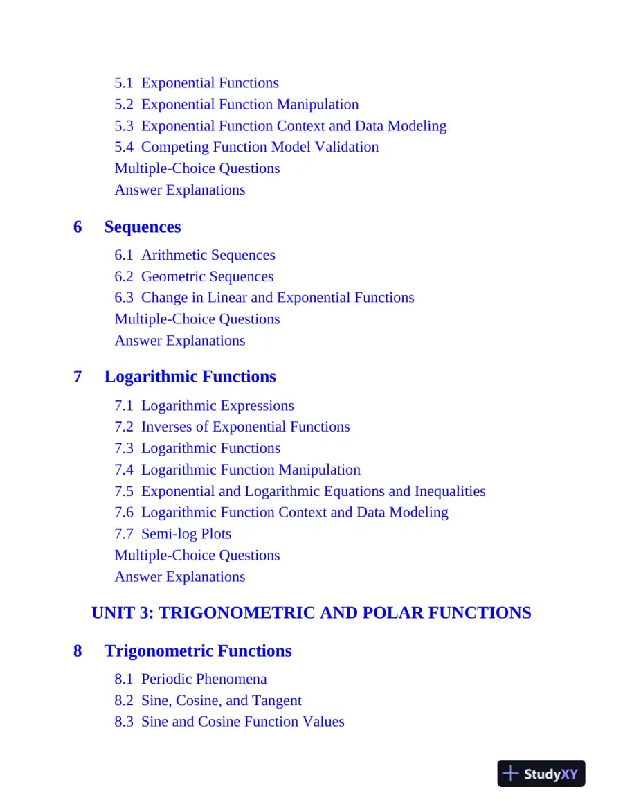 AP Precalculus Premium, 2025: 3 Practice Tests + Comprehensive Review (2025), page 9