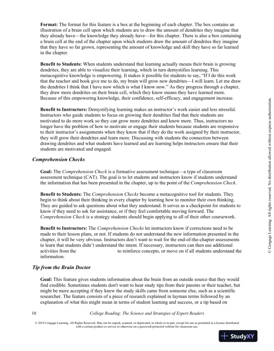 College Reading : The Science And Strategies Of Expert Readers, 1st Edition Solution Manual, page 10