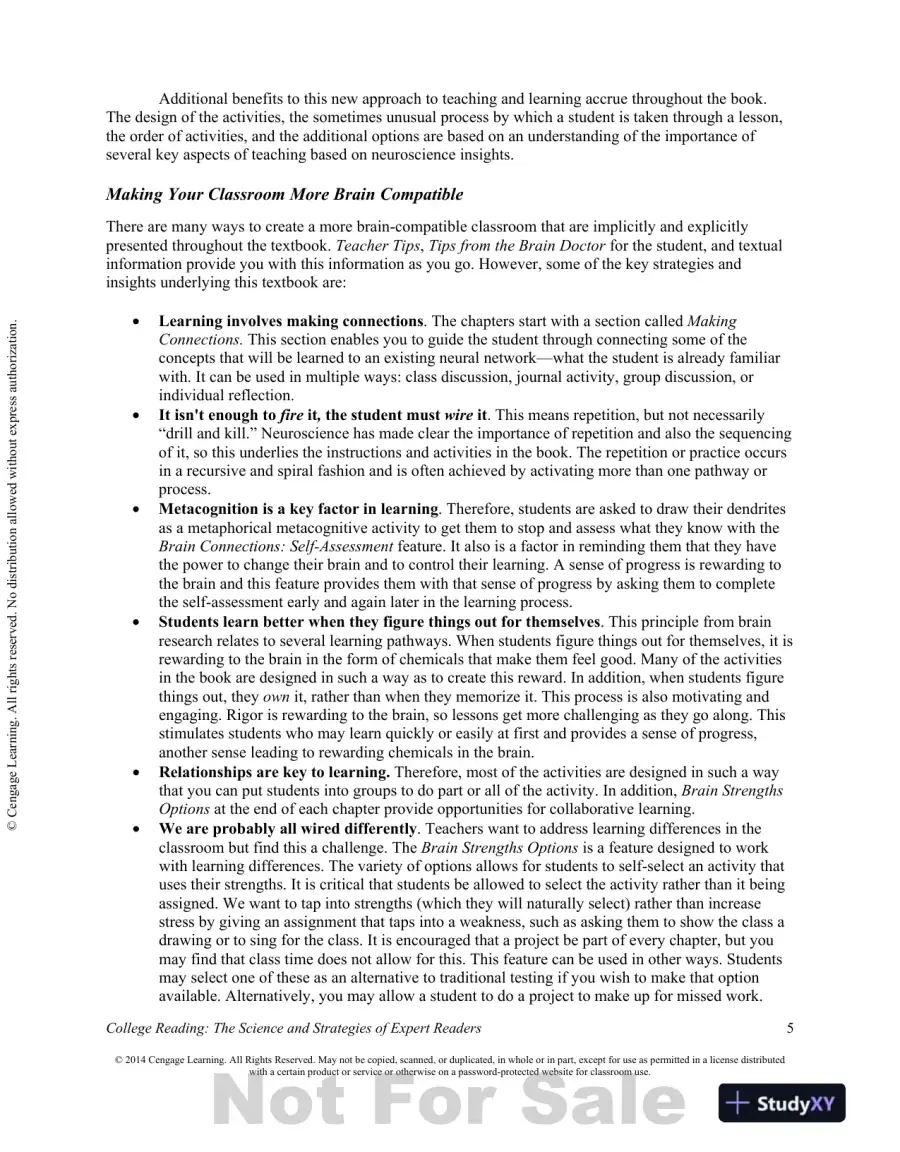 College Reading : The Science And Strategies Of Expert Readers, 1st Edition Solution Manual, page 5