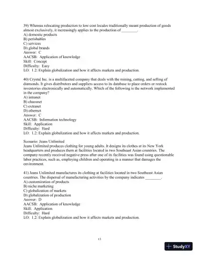 Test Bank for International Business: The Challenges of Globalization, 9th Edition - Page 15 preview image
