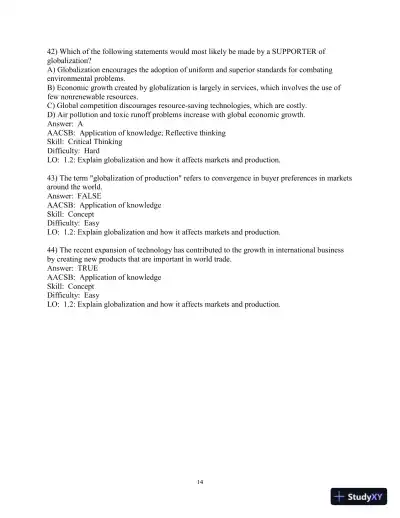 Test Bank for International Business: The Challenges of Globalization, 9th Edition - Page 16 preview image