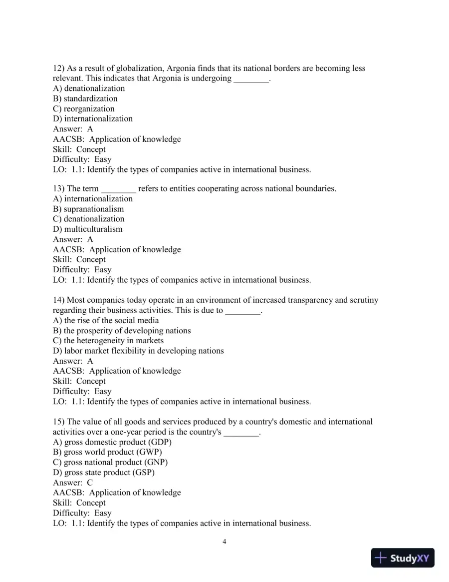Test Bank for International Business: The Challenges of Globalization, 9th Edition, page 6