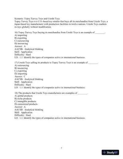 Test Bank for International Business: The Challenges of Globalization, 9th Edition - Page 7 preview image