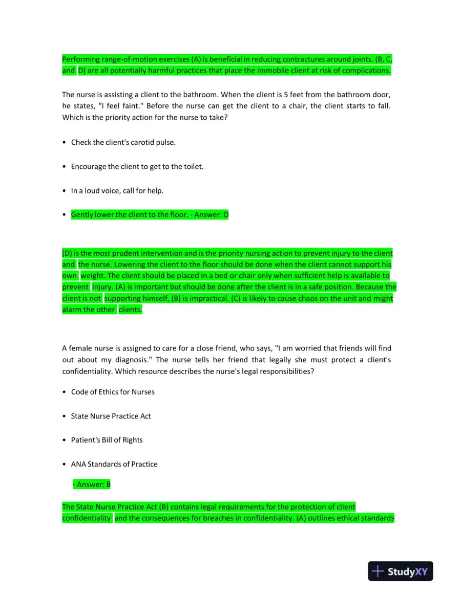 2023 HESI Fundamentals Practice Question With Answers (72 Solved Questions), page 4