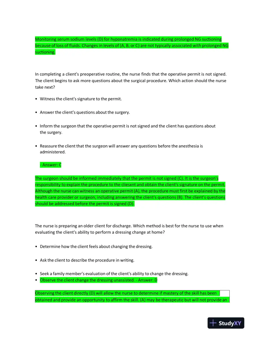 2023 HESI Fundamentals Practice Question With Answers (72 Solved Questions), page 8