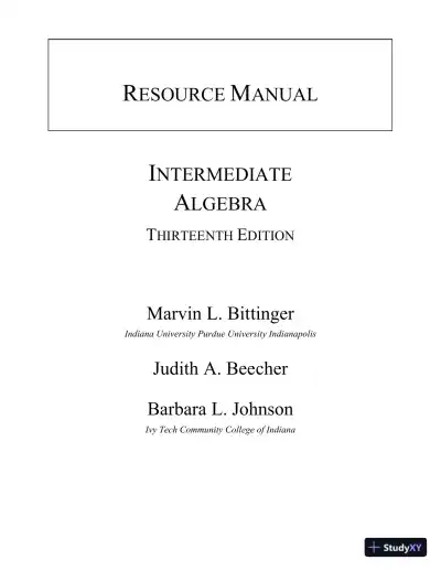 Solution Manual for Intermediate Algebra with Integrated Review, 13th Edition - Page 1 preview image