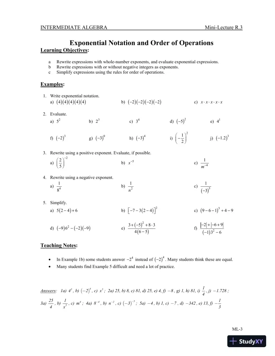 Solution Manual for Intermediate Algebra with Integrated Review, 13th Edition, page 16