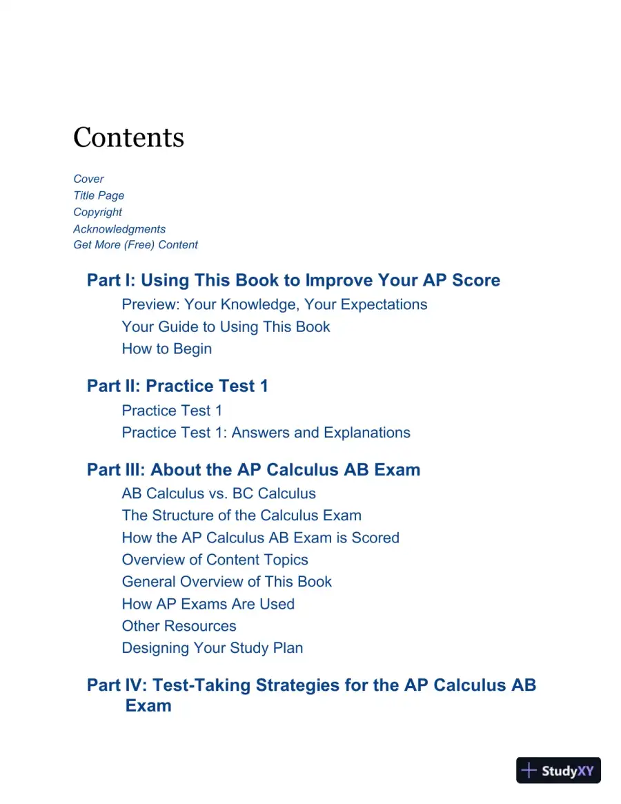 The Princeton Review: Cracking the AP calculus AB exam (2019), page 11