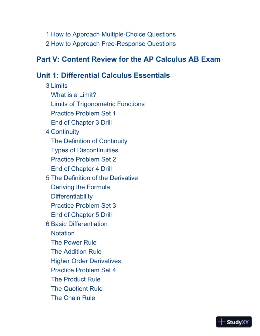 The Princeton Review: Cracking the AP calculus AB exam (2019), page 12