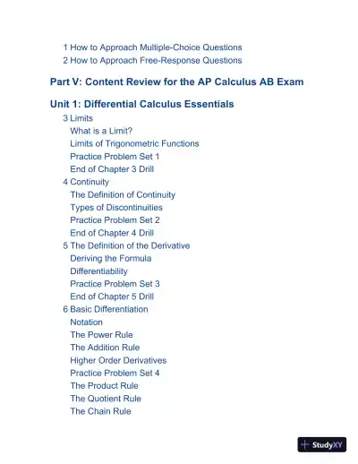 The Princeton Review: Cracking the AP calculus AB exam (2019) - Page 12 preview image