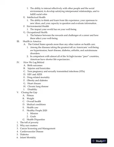 An Invitation To Health, 17th Edition Lecture Notes - Page 3 preview image