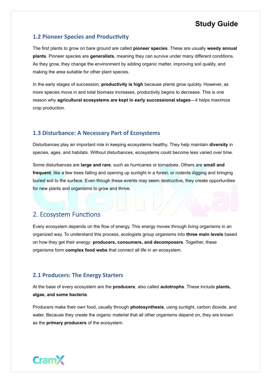 Plant Biology - Ecosystem Structure and Function, page 2