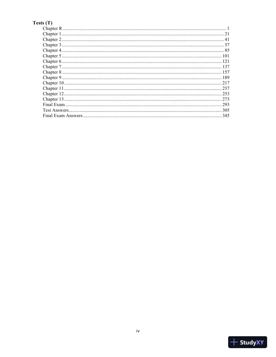 Test Bank for Algebra: A Combined Approach, 6th Edition, page 3