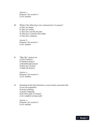 Project Management in Practice, Sixth Edition Test Bank - Page 10 preview image