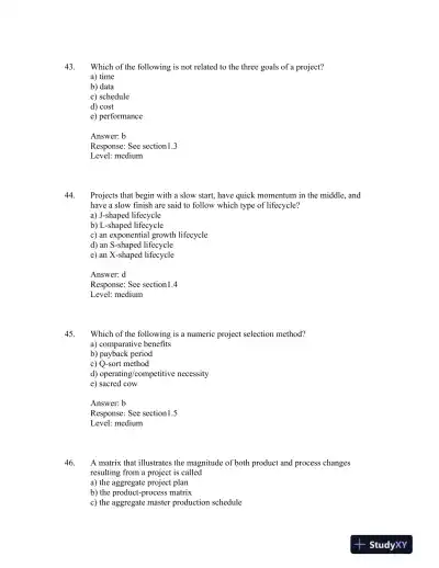 Project Management in Practice, Sixth Edition Test Bank - Page 11 preview image