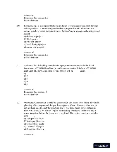 Project Management in Practice, Sixth Edition Test Bank - Page 13 preview image