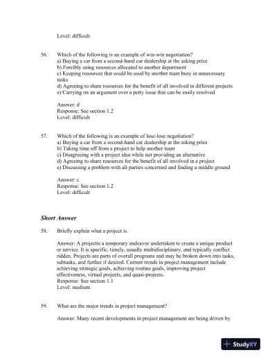 Project Management in Practice, Sixth Edition Test Bank - Page 15 preview image