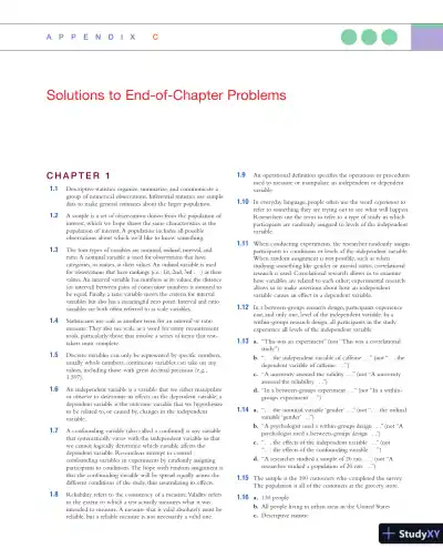 Solution Manual for Essentials of Statistics for the Behavioral Sciences , 2nd Edition - Page 1 preview image