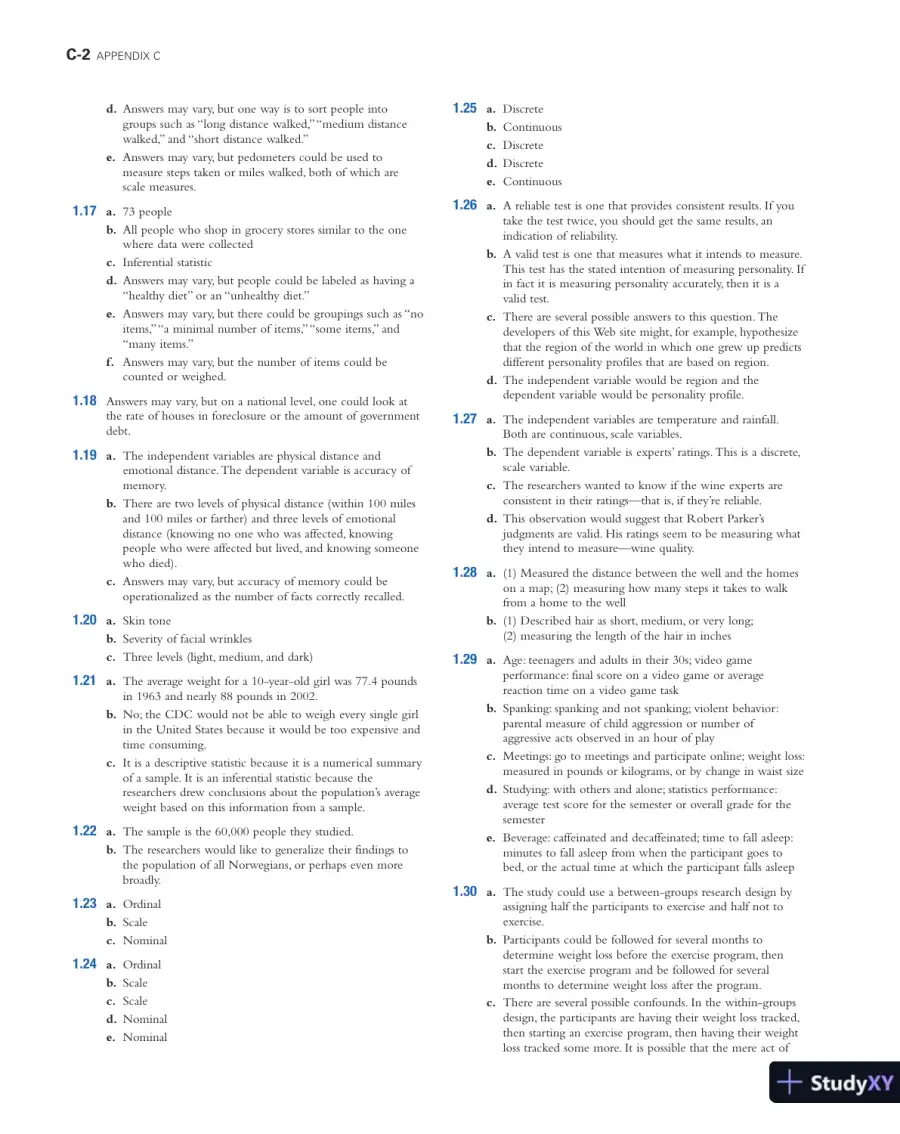 Solution Manual for Essentials of Statistics for the Behavioral Sciences , 2nd Edition, page 3