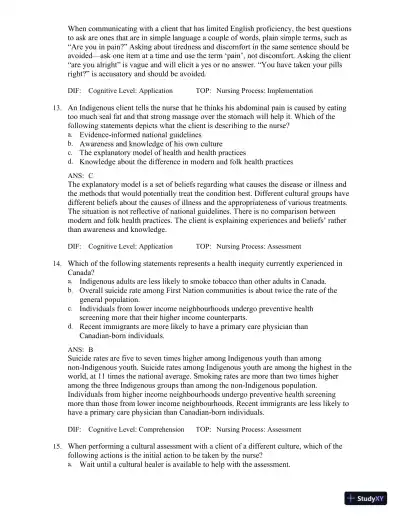 Test Bank for Medical-Surgical Nursing in Canada, 4th Edition - Page 10 preview image