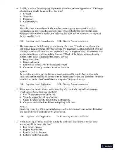 Test Bank for Medical-Surgical Nursing in Canada, 4th Edition - Page 15 preview image